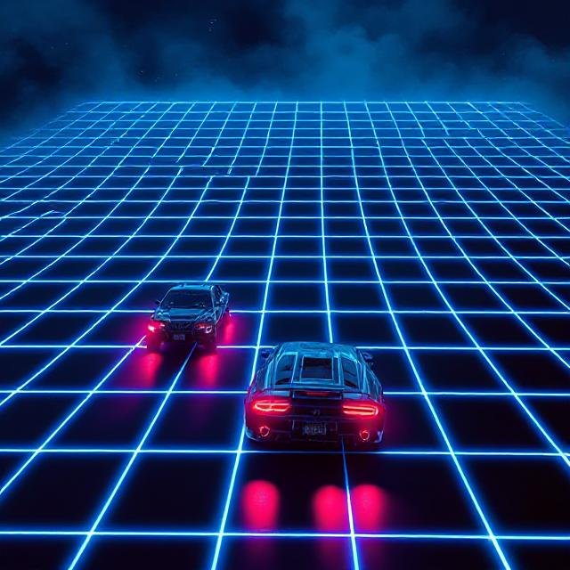 The grid of time and velocity in our age, in a vision inspired by the TRON films.